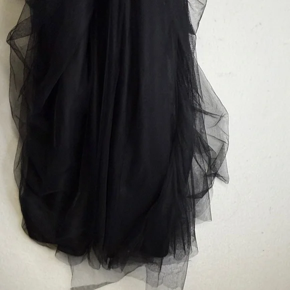 Jenny Yoo Black Tulle One Shoulder Gown - Picture 5 of 8